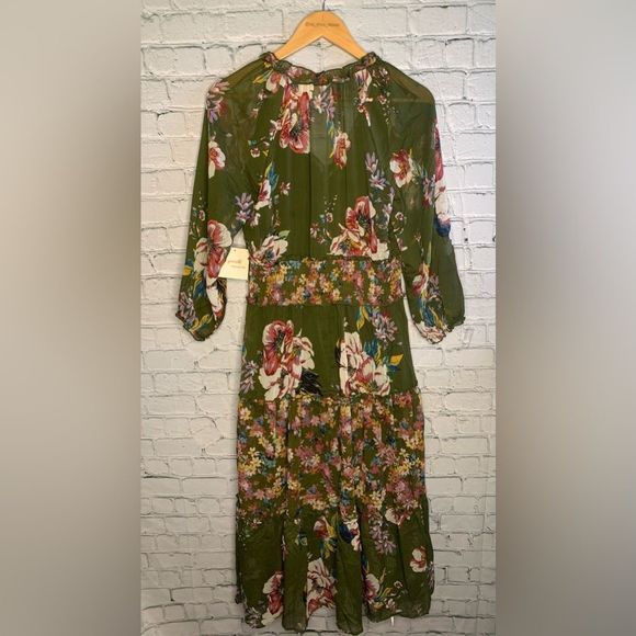 NWT Anthropologie fig & flowers tiered maxi dress. Large - Picture 3 of 9